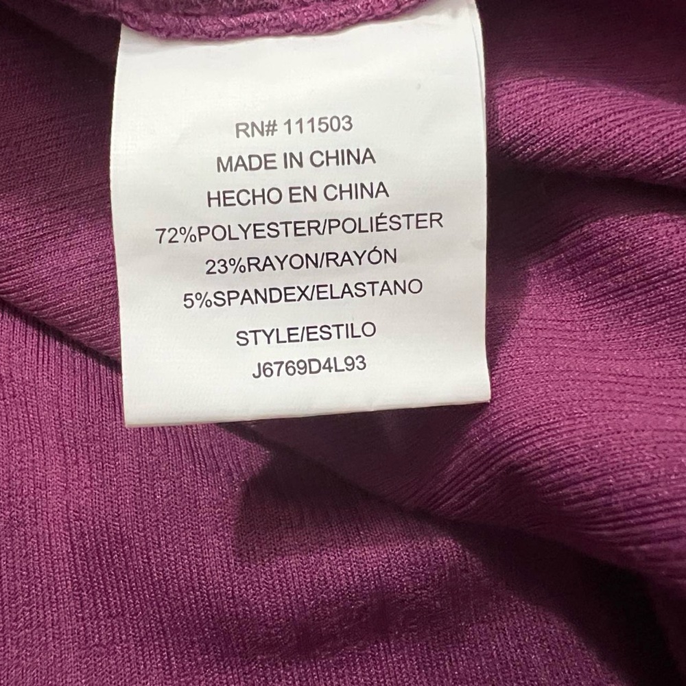 June & Hudson Purple Fit And Flare Mini Dress 3/4 Length Sleeves Size Medium - Picture 7 of 8